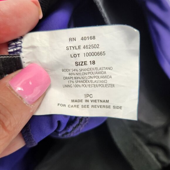 Trimshaper Chic Ruched Purple One Piece Swimsuit size 18 Shaper Sliming - Picture 8 of 12